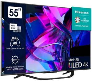 telewizor hisense 55u7kq 55" miniled 4k 144 hz vidaa dolby atmos dolby vision hdmi 2.1