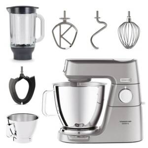 robot kuchenny planetarny kenwood kvl85.124si titanium chef baker xl 1200w z blenderem kielichowym i wagą (2 misy)
