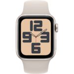 apple watch se 2gen gps 40mm koperta z aluminium (księżycowa poświata) + pasek sportowy rozmiar s/m (księżycowa poświata)