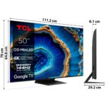 telewizor tcl 50c809 50'' miniled 4k 144hz google tv dolby vision dolby atmos hdmi 2.1